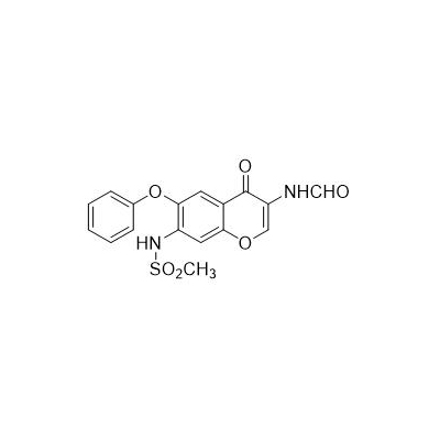 N-(3-formamido-4-okso-6-fenoksy-4H-chromen-7-ylo)metanosulfonamid N-[7-(metanosulfonamido)-4-okso-6-fenoksy-4H-chromen-3-ylo]formamid